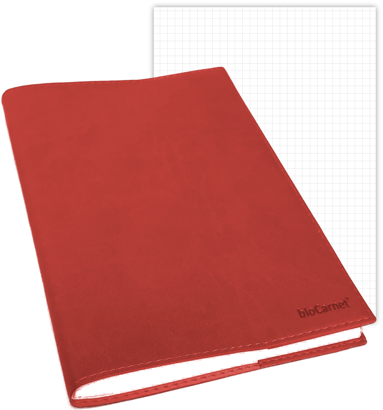 bloCarnet® ROUGE pages quadrillées - bloCarnet